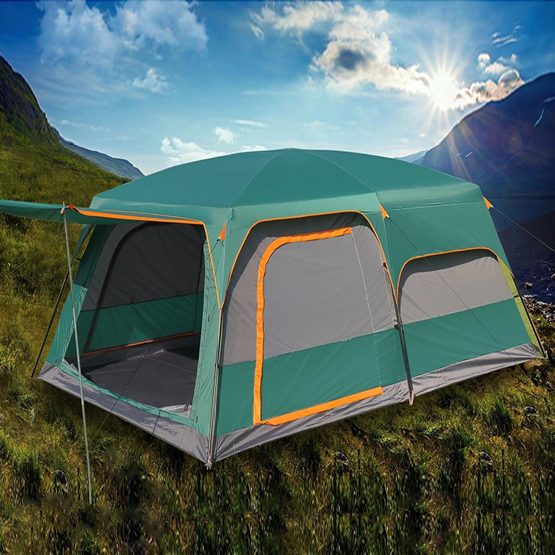 Big Size Polyester Fabric 5-6 Person Double Layer Windproof Family Camping Tent