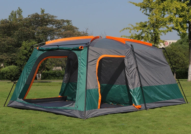 Big Size Polyester Fabric 5-6 Person Double Layer Windproof Family Camping Tent